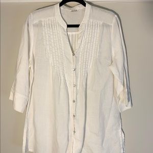 Appraisal Beautiful White XL Blouse/Top, 100% Ramie